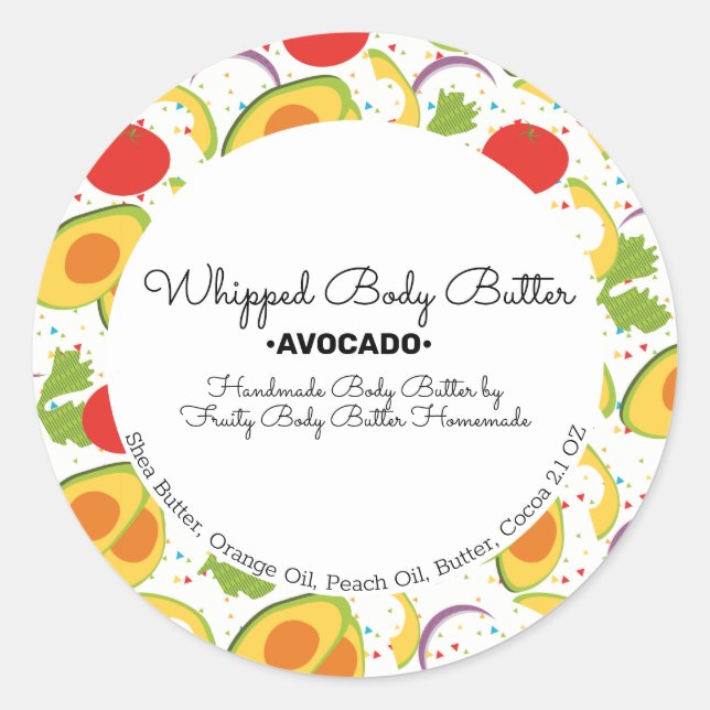 Adesivo Avocado Body Butter Branding Packaging (Frente)