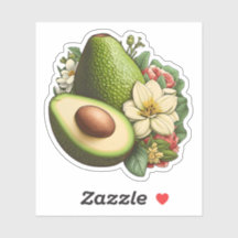 Avocado Floral Aestético Trabalho de arte Vegan