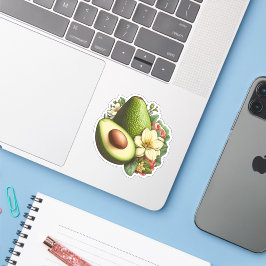 Adesivo Avocado Floral Aestético Trabalho de arte Vegan