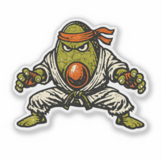 Adesivo Avocado Grappler — Vintage Retro Street Fighter 
