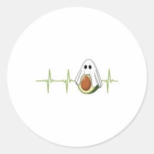 Adesivo Avocado Heartbeat Halloween Ghost Boocado Vegan Me