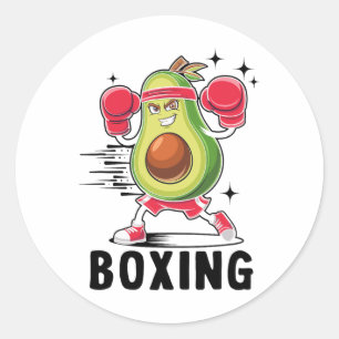 Adesivo Avocado Jogando Boxing Comida Vegetariana Saudável