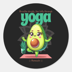 Adesivo Avocado Yoga Namaste - Fofo Kawaii Fitness e Alim