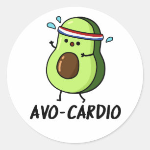 Adesivo Avocardio Exercício Divertido Trocadilho de Abacat