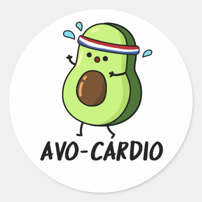 Adesivo Avocardio Exercício Divertido Trocadilho de Abacat (Frente)