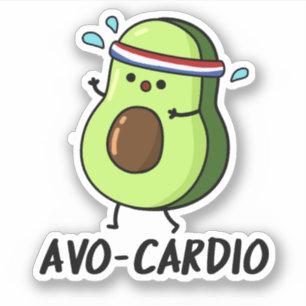 Adesivo Avocardio Funny Excercise Avocado Pun