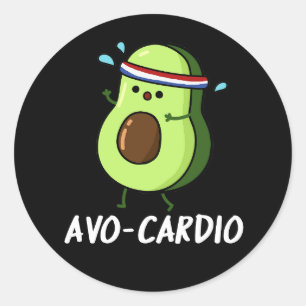 Adesivo Avocardio Funny Excercise Avocado Pun Dark BG