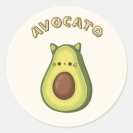 Adesivo AVOCATO - Gato engraçado e amante Avocado