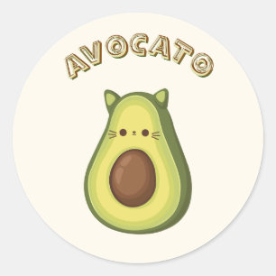 Adesivo AVOCATO - Gato engraçado e amante Avocado