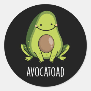 Adesivo Avocatoad Funny Avocado Toad Toad Pun Dark BG