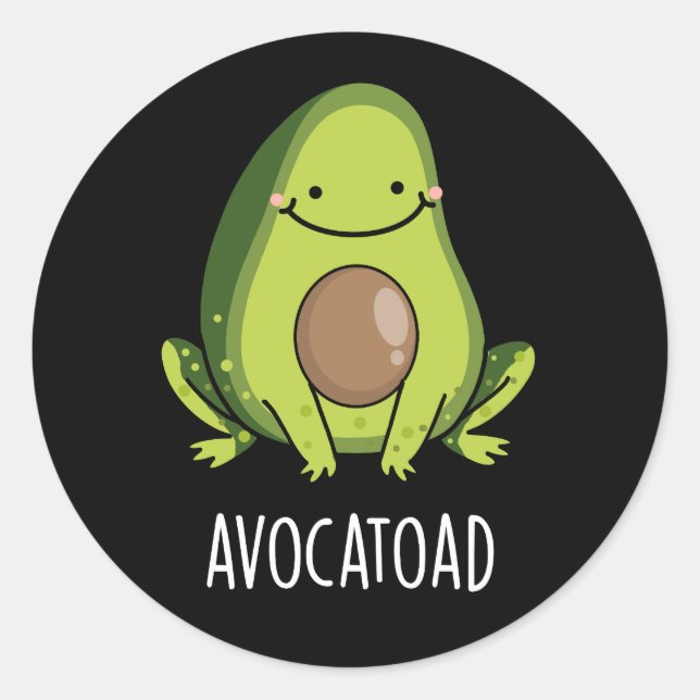 Adesivo Avocatoad Funny Avocado Toad Toad Pun Dark BG (Frente)