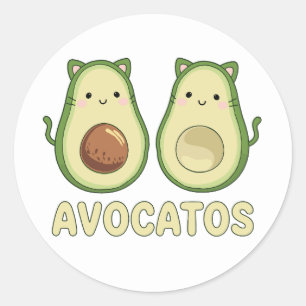 Adesivo Avocatos Kawaii Cat & Avocado
