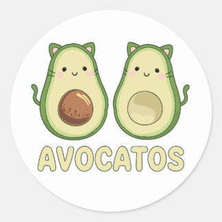 Adesivo Avocatos Kawaii Cat & Avocado