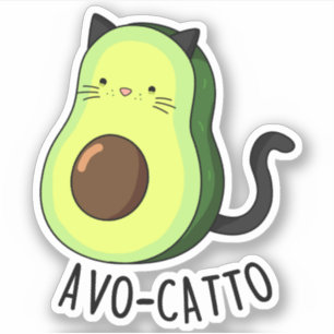 Adesivo Avocatto Funny Avocado Cat Pun