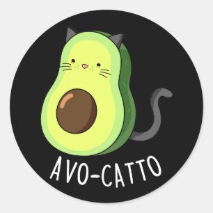 Adesivo Avocatto Funny Avocado Cat Pun Dark BG