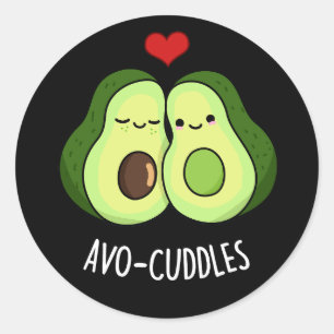 Adesivo Avocudles Funny Avocado Casal Pun Dark BG