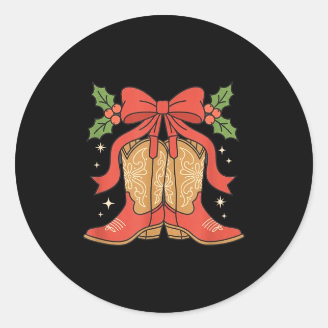 Adesivo Awareness Cowboy Boots Christmas Breast Cancer Sup (Frente)