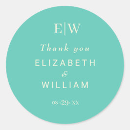 Adesivo Awe Aquático Simples Elegante com Casamento Monogr