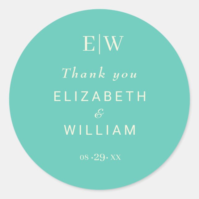 Adesivo Awe Aquático Simples Elegante com Casamento Monogr (Frente)