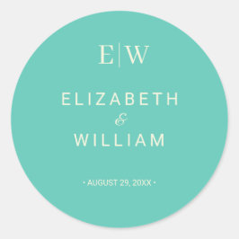 Adesivo Awe Aquático Simples Elegante com Casamento Monogr