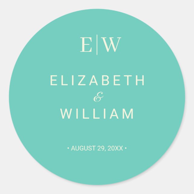 Adesivo Awe Aquático Simples Elegante com Casamento Monogr (Frente)