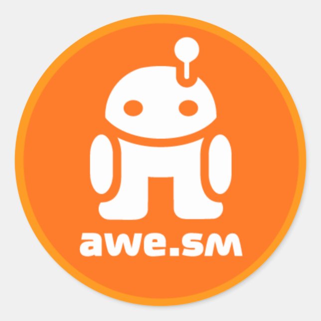 Adesivo Awe.sm-o Sticker (Laranja) (Frente)