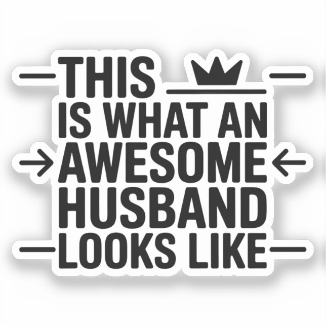 Adesivo Awesome Husband Graphic Typography (Frente)