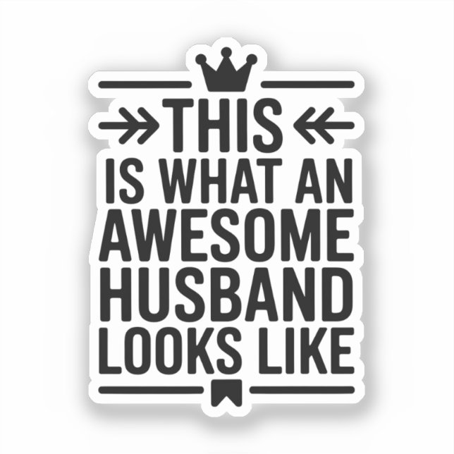 Adesivo Awesome Husband Minimal Typography (Frente)