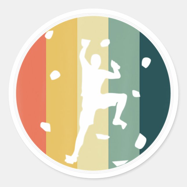 Adesivo Awesome Retro Wall Climber Rock Mountain Climbing  (Frente)