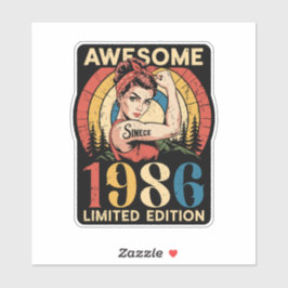 Adesivo Awesome Since 1986 Retro 40th Women's Birthday 