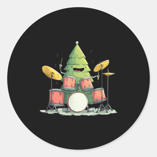 Adesivo Awesome Xmas Tree With Drums For Rocking Christmas (Frente)