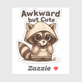 Adesivo Awward, mas Bonito Vinheta de Hoodie Raccoon