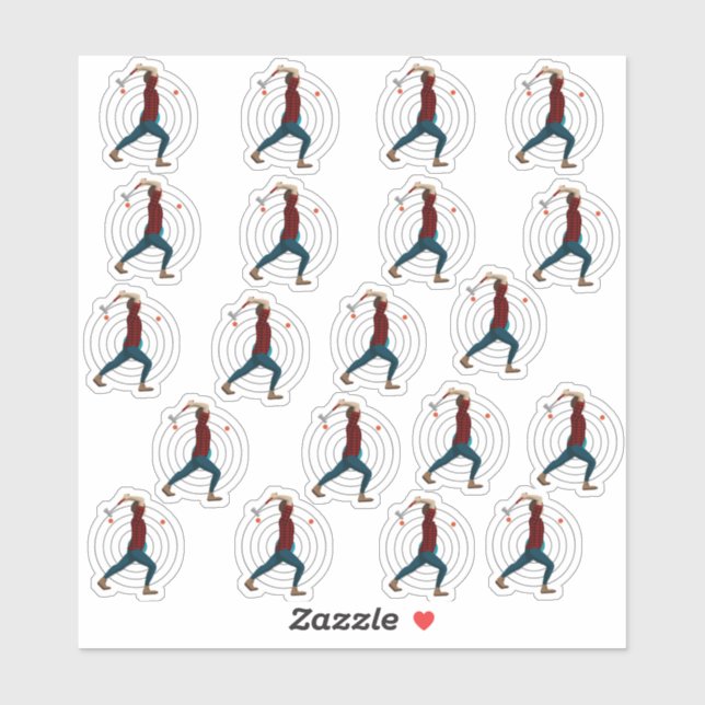 Adesivo Ax Throwing (Folha)