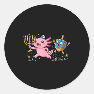 Adesivo Axolote Engraçado Dreidel Menorá Hanukkah Crianças
