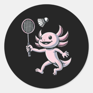 Adesivo Axolote Jogador de Badminton Esporte de Peteca