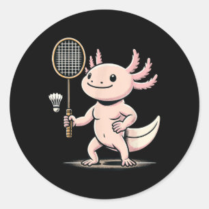 Adesivo Axolote Jogador de Badminton Esporte de Peteca