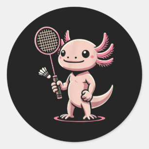 Adesivo Axolote Jogando Badminton Jogador Peteca Esporte
