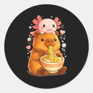 Adesivo Axolote macarrão anime kawaii engraçado e capivara