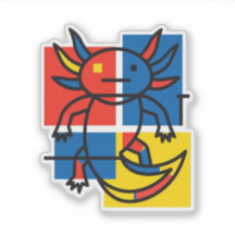 Axolote Mondrian abstrato minimalista neotenia ret