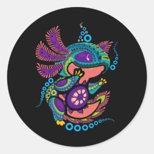 Adesivo Axolotl Art Aztec Mexicano Salamander Cinco México