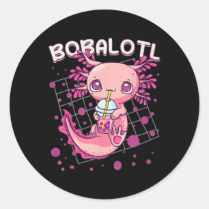 Adesivo Axolotl Boba Tea Bubble Tea Kawaii Anime Japonês