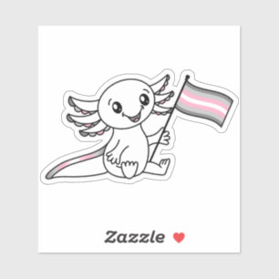 Adesivo Axolotl bonito com sinalizador de orgulho digital