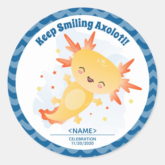 Adesivo Axolotl Classic Round Sticker (Frente)