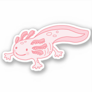 Adesivo Axolotl cor-de-rosa