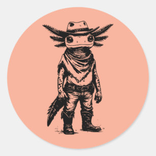 Adesivo axolotl cowboy