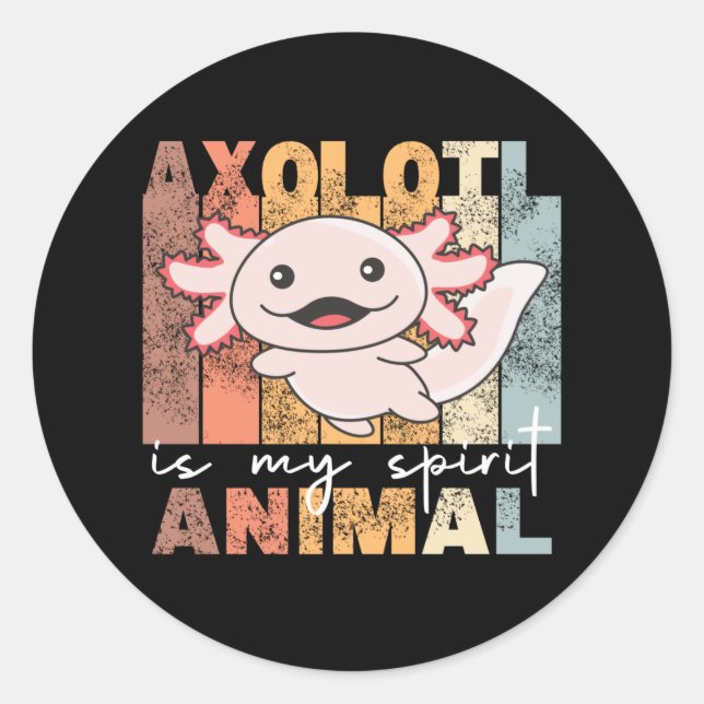Adesivo Axolotl É O Meu Animal Espirituoso - Doce Axolotl (Frente)