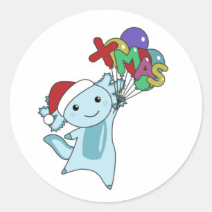 Adesivo Axolotl Felry Natal Animais de inverno Axolotl