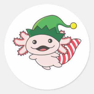 Adesivo Axolotl Felry Natal Elf Axolotl Clássico