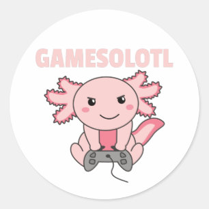 Adesivo Axolotl Gamesolotl Cute Animais Para Gamers Clássi