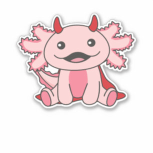 Adesivo Axolotl Halloween Cute Devil Kids Witume